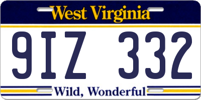 WV license plate 9IZ332