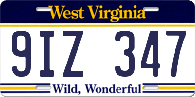 WV license plate 9IZ347