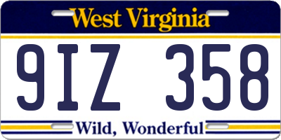 WV license plate 9IZ358
