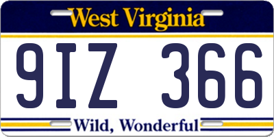 WV license plate 9IZ366