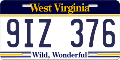 WV license plate 9IZ376