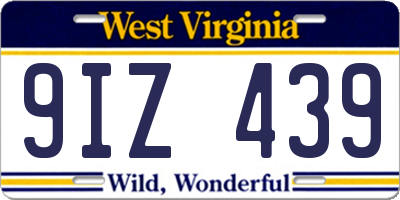 WV license plate 9IZ439
