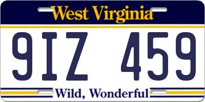 WV license plate 9IZ459