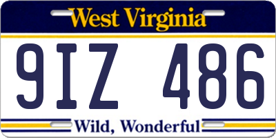 WV license plate 9IZ486