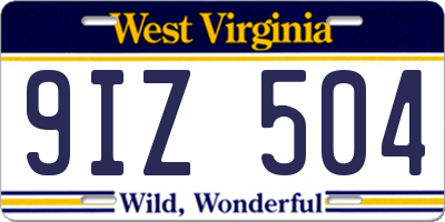 WV license plate 9IZ504