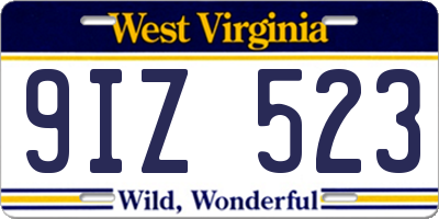 WV license plate 9IZ523