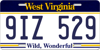 WV license plate 9IZ529