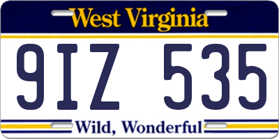 WV license plate 9IZ535