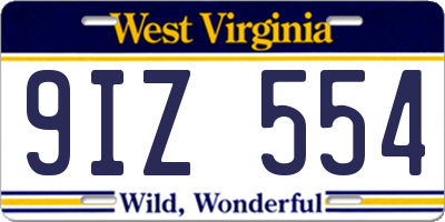 WV license plate 9IZ554