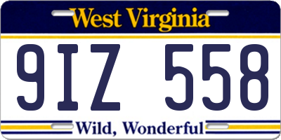 WV license plate 9IZ558
