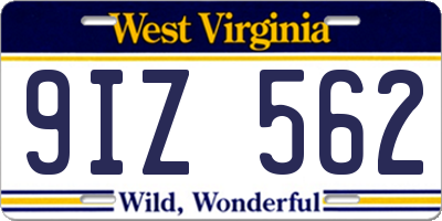 WV license plate 9IZ562