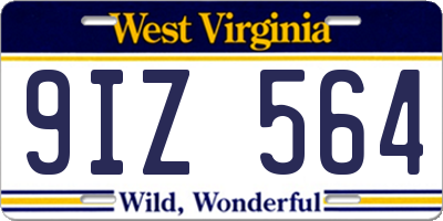 WV license plate 9IZ564
