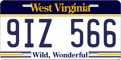WV license plate 9IZ566