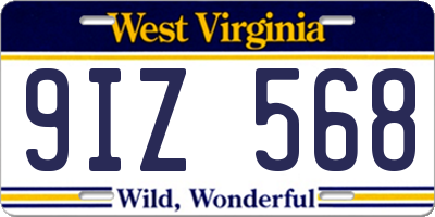 WV license plate 9IZ568