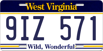 WV license plate 9IZ571