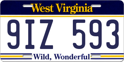 WV license plate 9IZ593