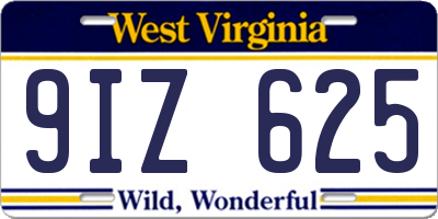 WV license plate 9IZ625