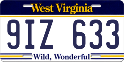 WV license plate 9IZ633