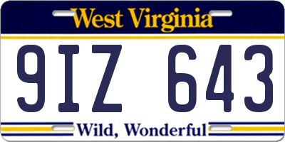 WV license plate 9IZ643