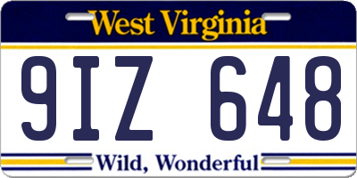 WV license plate 9IZ648