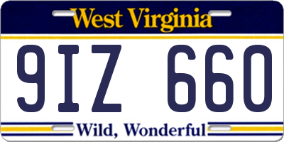 WV license plate 9IZ660