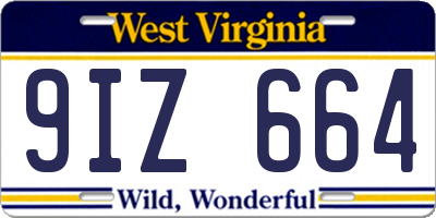 WV license plate 9IZ664