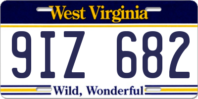 WV license plate 9IZ682