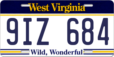 WV license plate 9IZ684