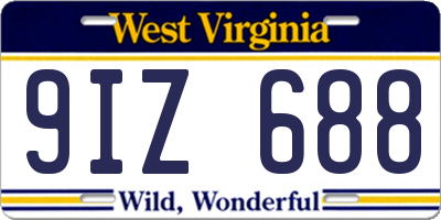 WV license plate 9IZ688