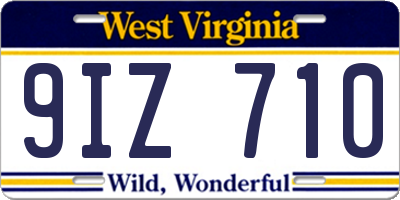 WV license plate 9IZ710