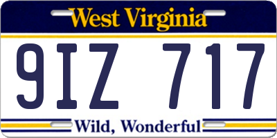 WV license plate 9IZ717