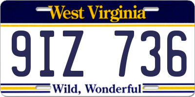 WV license plate 9IZ736