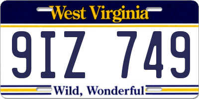 WV license plate 9IZ749