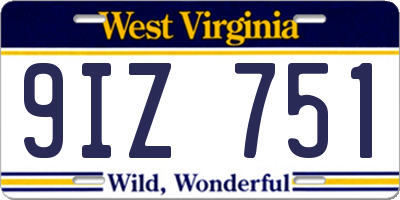 WV license plate 9IZ751