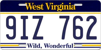 WV license plate 9IZ762