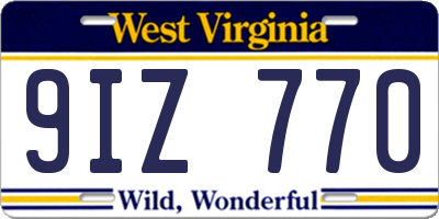 WV license plate 9IZ770