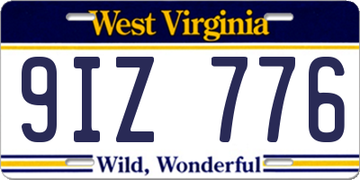WV license plate 9IZ776