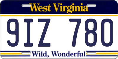 WV license plate 9IZ780