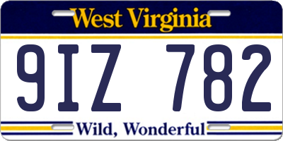 WV license plate 9IZ782