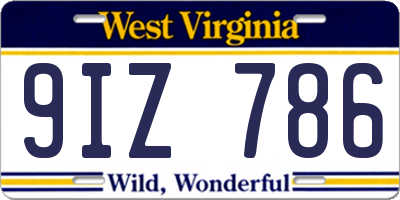 WV license plate 9IZ786