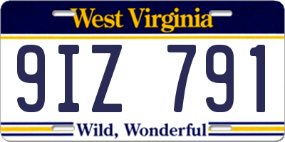 WV license plate 9IZ791