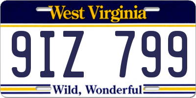 WV license plate 9IZ799