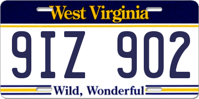 WV license plate 9IZ902