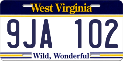 WV license plate 9JA102