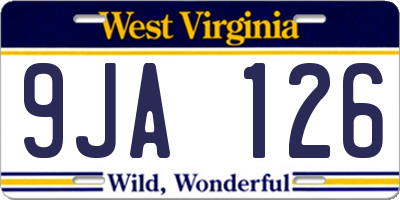 WV license plate 9JA126