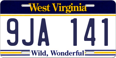 WV license plate 9JA141