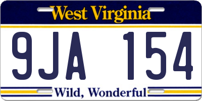 WV license plate 9JA154