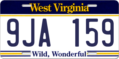 WV license plate 9JA159