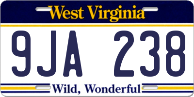 WV license plate 9JA238