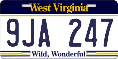 WV license plate 9JA247